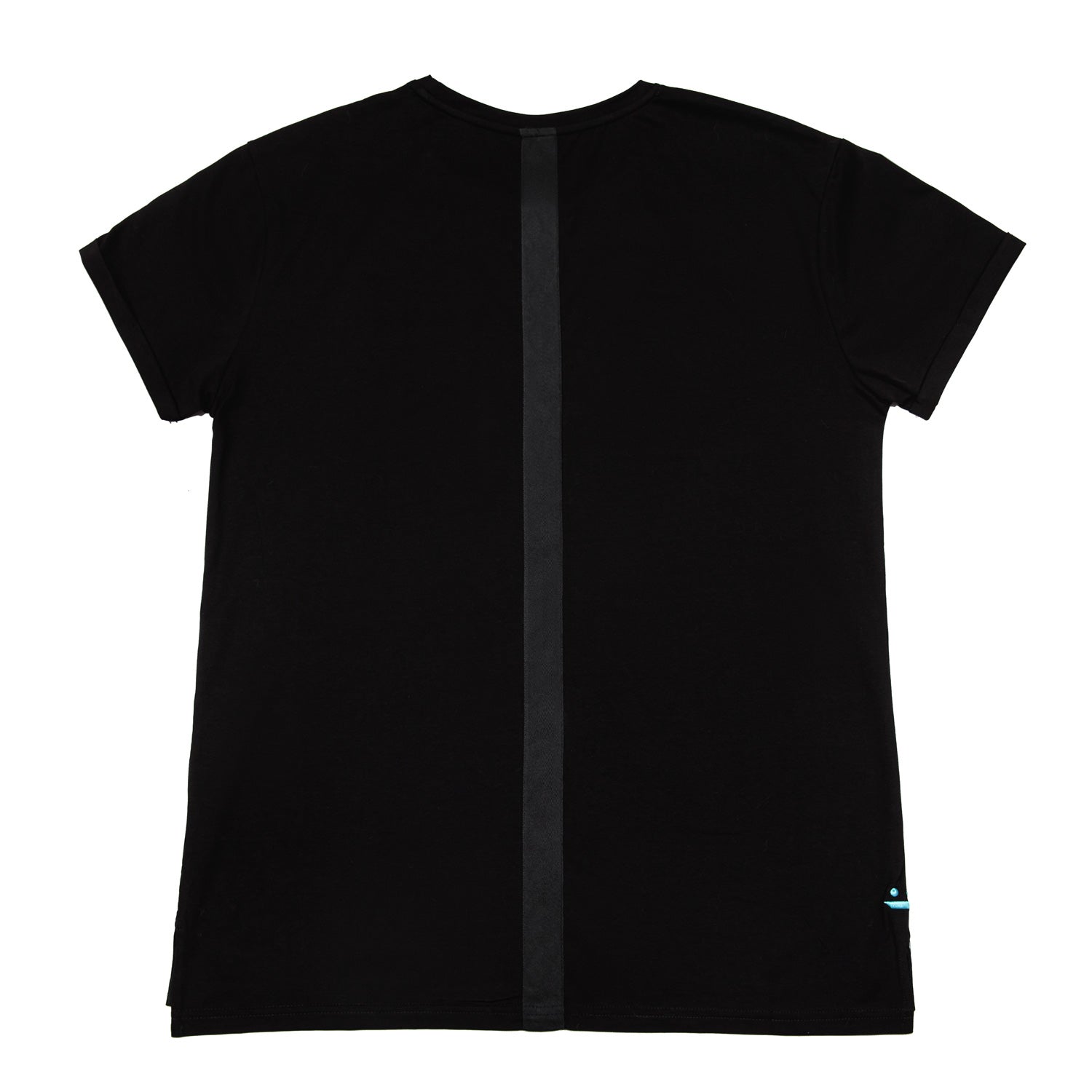 Deep black, T-shirt, shirt, man, plane tee, soft cotton, sleek, back view,