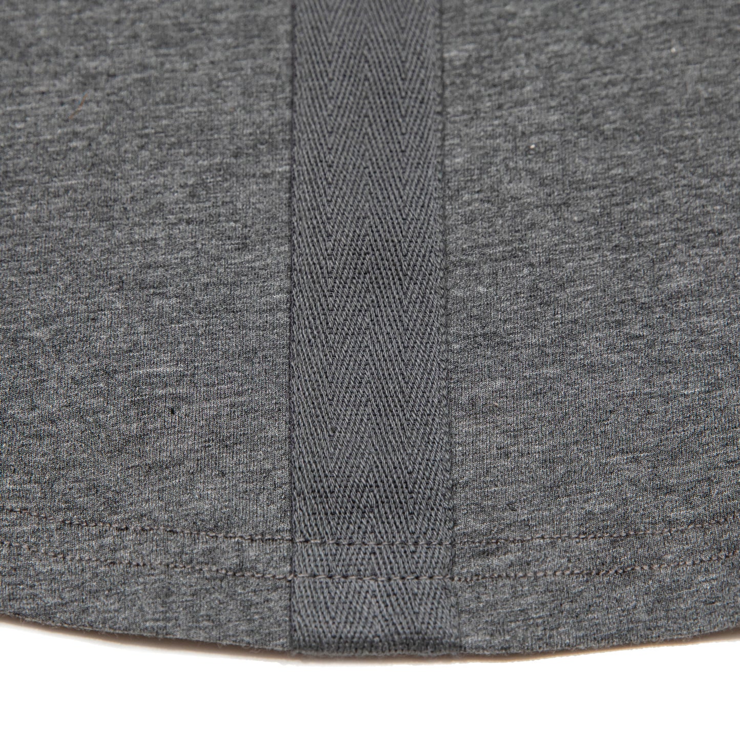 grey T-shirt, tee, front pocket, embroidery signature, iconic, detail back view,