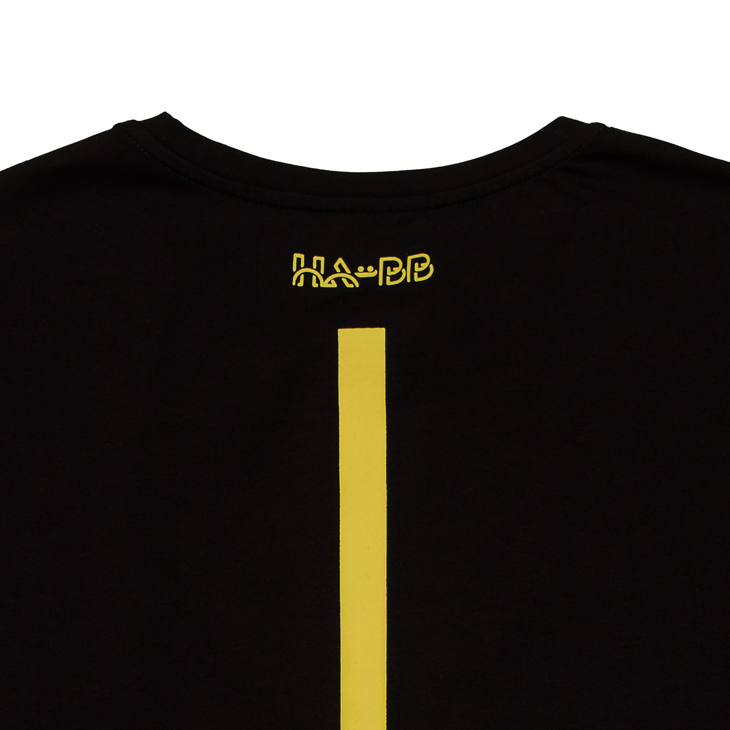 black t-shirt, caracal, screen printing, al sadu, sand, HA-BB, man, cool, front, tee, back detail