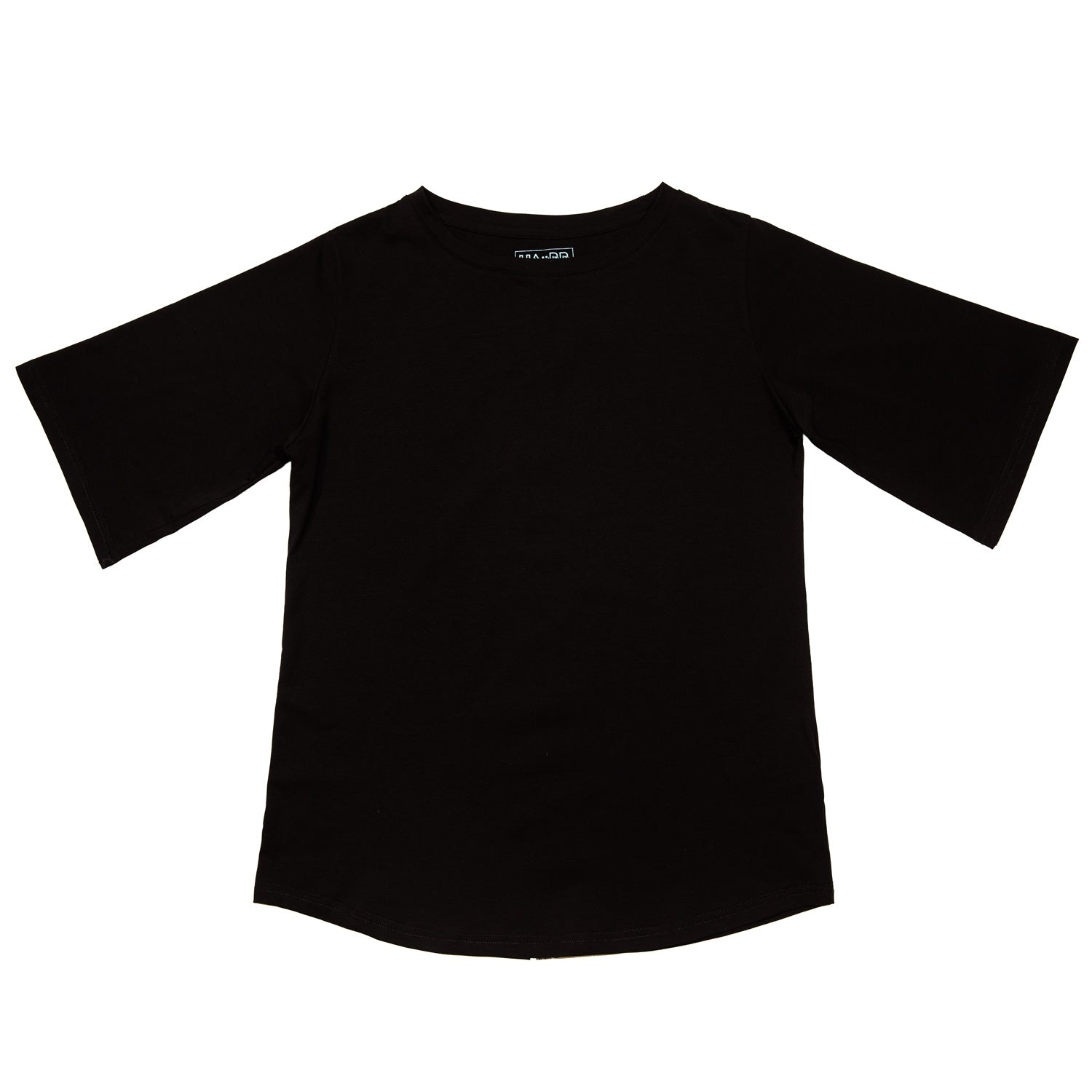 Black T-shirt, lose tee,  back print, al sadu, mudejar, Habibti, Hbb, habb, short sleeves, woman, ladies 