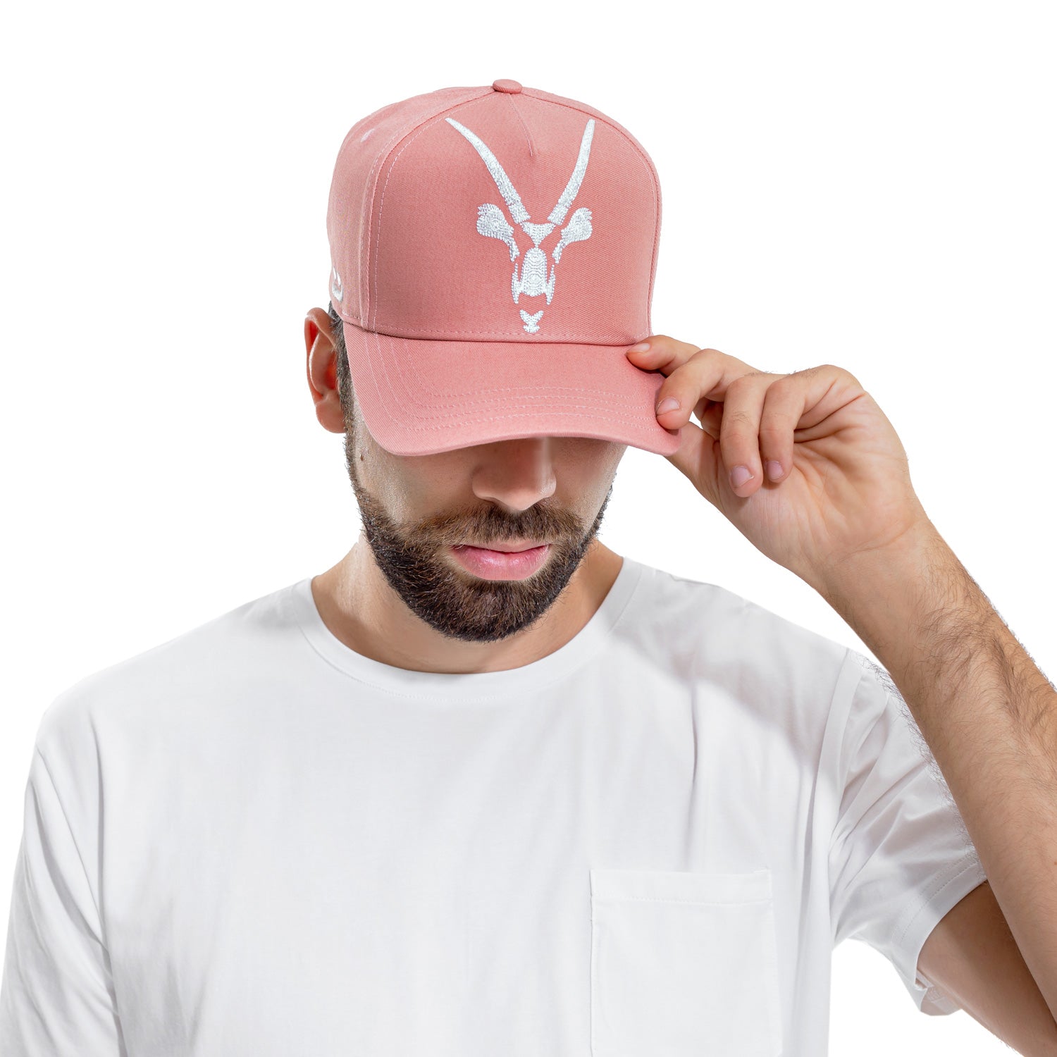 Pink Oryx baseball cap, Man, woman, alsadu, white embroidery, truck cap, unsex