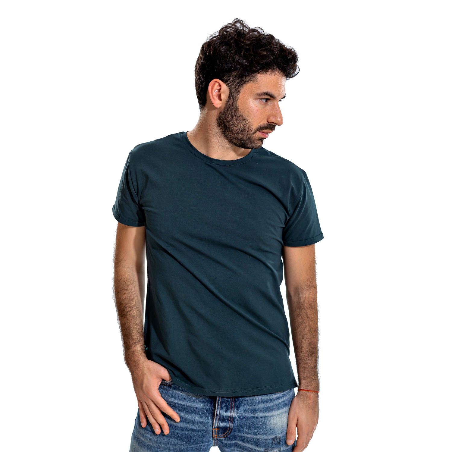 Blue Aegean, T-shirt, shirt, man, plane tee, soft cotton, sleek, front view,
